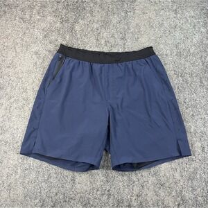 Ten Thousand Interval Shorts 7" Mens XL Navy Blue Lined Gym Athletic Stretch